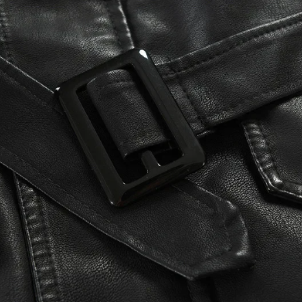 Lange Leren Bikerjas