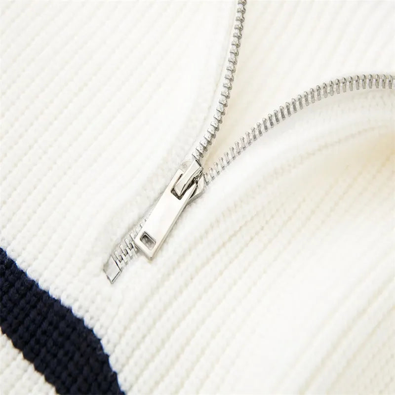 Ana&José | Sudadera con cremallera rayada