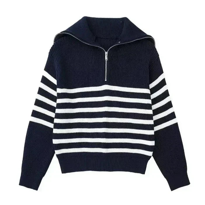Ana&José | Sudadera con cremallera rayada