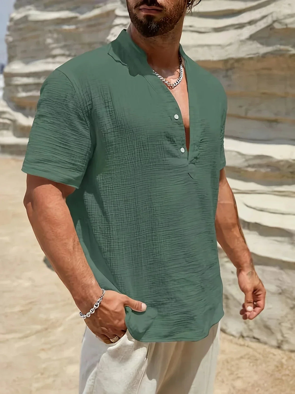 Ana&Josรฉ | Camisa de verano elegante con cuello alto