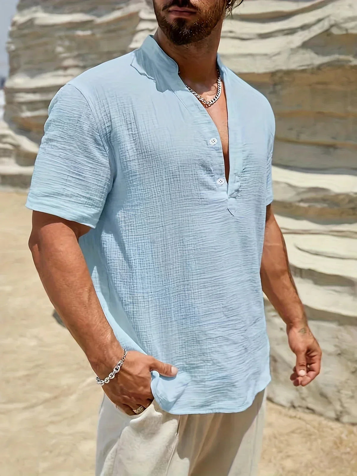 Ana&Josรฉ | Camisa de verano elegante con cuello alto