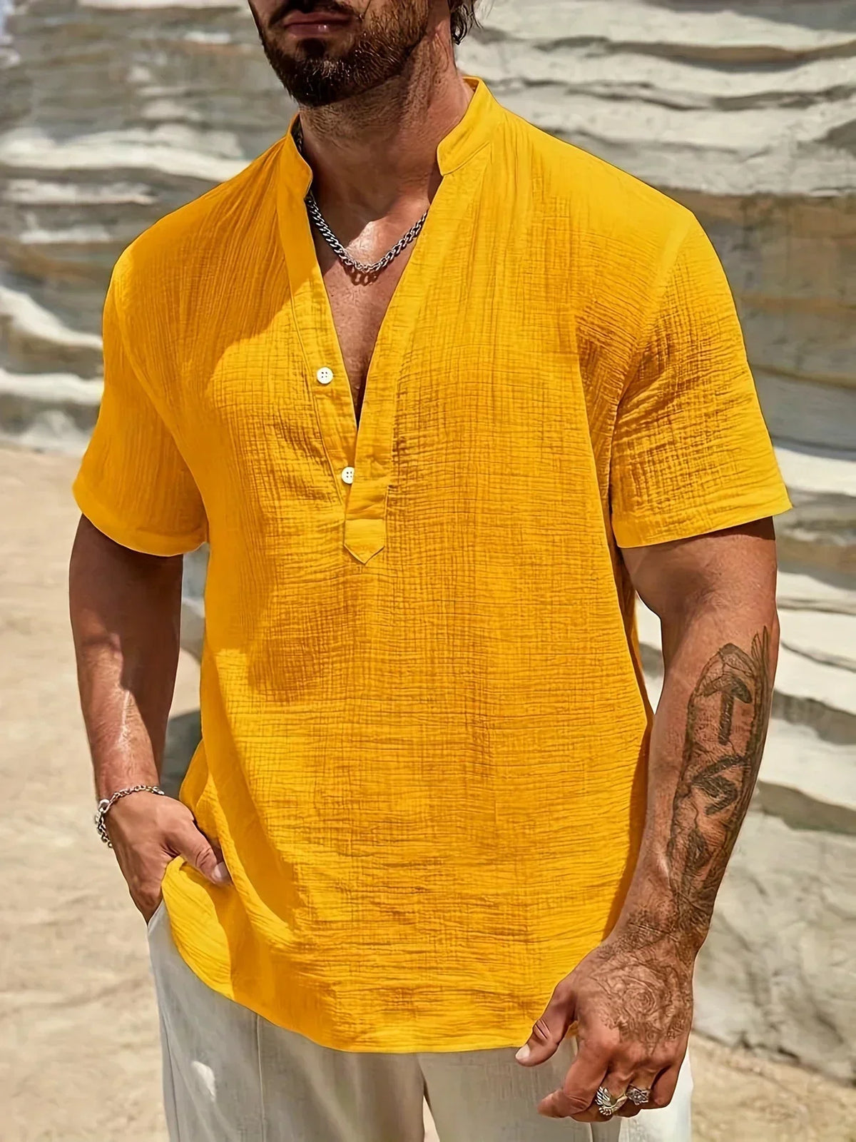 Ana&Josรฉ | Camisa de verano elegante con cuello alto