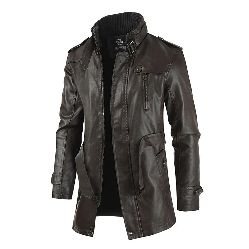 Lange Leren Bikerjas